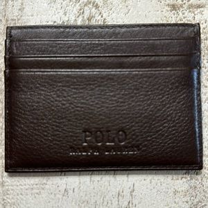 Ralph Lauren Polo billfold case pebble leather